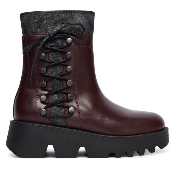 Botki Fly London. Czerwone botki damskie Fly London, bez wzorów, bez obcasa, na płaskiej podeszwie, bez zapięcia. Za 749.99 zł.