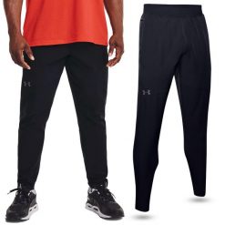 Spodnie fitness męskie Under Armour Unstoppable Tapered. Czarne spodnie sportowe męskie Under Armour, m, bez wzorów, na fitness i siłownię. Za 369.00 zł.