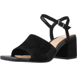 Sandały CLARKS SHEER65 BLOCK Czarny. Czarne sandały damskie Clarks, bez wzorów, ze skóry, bez obcasa, bez zapięcia. Za 256.99 zł.