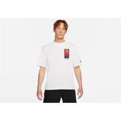 Koszulka sportowa męska Nike Air Jordan Zion Dri-fit. Białe koszulki sportowe męskie Nike, m, bez wzorów, z bawełny, bez ramiączek, dri-fit (nike). Za 273.00 zł.