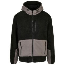 Kurtka z kapturem Urban Classics sherpa. Czarne kurtki męskie Urban Classics, m, bez wzorów, z kapturem. Za 384.50 zł.