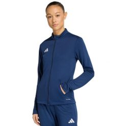 Bluza damska adidas Entrada 26 Track. Niebieskie bluzy damskie Adidas, bez wzorów, z poliesteru, bez ramiączek, bez kaptura. Za 121.99 zł.