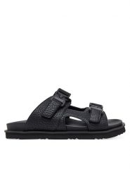 Guess Klapki FMJBAH ELE03 Czarny. Czarne klapki męskie Guess, z aplikacjami, ze skóry, bez zapięcia. Za 419.99 zł.