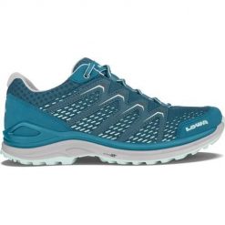Buty trekkingowe damskie Lowa Maddox. Niebieskie obuwie trekkingowe damskie Lowa, z materiału, bez zapięcia. Za 995.00 zł.