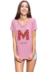 MUSTANG T SHIRT DAMSKI Alina C Print Lilas 1009028 8148. Czerwone t-shirty damskie Mustang, s, bez wzorów, bez kołnierzyka, bez ramiączek. W wyprzedaży za 39.99 zł.