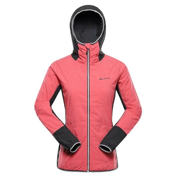 Bluza damska hybrydowa Alpine Pro Morgena. Czerwone bluzy damskie Alpine Pro, bez wzorów, bez ramiączek, bez kaptura. W wyprzedaży za 399.00 zł.