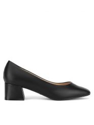 Clara Barson Czółenka WFA3007-1 Czarny. Czarne czółenka damskie Clara Barson, bez wzorów, ze skóry, bez obcasa, bez zapięcia. Za 63.99 zł.