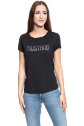 MUSTANG T SHIRT DAMSKI Alina C Print CAVIAR 1008401 4132. Czarne t-shirty damskie Mustang, s, bez wzorów, bez kołnierzyka, bez ramiączek. W wyprzedaży za 39.99 zł.