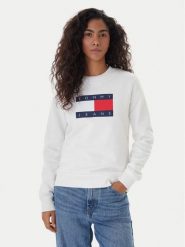 Tommy Jeans Bluza Flag DW0DW22564 Écru Regular Fit. Bluzy damskie Tommy Jeans, xs, bez wzorów, z bawełny, bez ramiączek, bez kaptura. Za 329.99 zł.