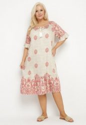 Różowa Wiskozowa Sukienka w Stylu Boho z Frędzlami i Falbankami Korilia. Czerwone sukienki damskie Born2be, na spotkanie biznesowe, na lato, xl, bez wzorów, z wiskozy, boho, bez kołnierzyka, bez ramiączek, midi. Za 84.99 zł.