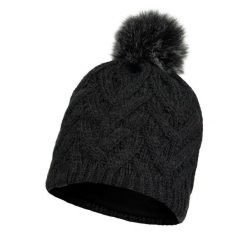 Czapka zimowa z pomponem Buff Knitted & Fleece Band Hat. Czarne czapki damskie Buff, na zimę, bez wzorów. Za 129.99 zł.
