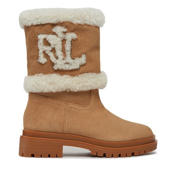 Botki LAUREN RALPH LAUREN. Brązowe botki damskie Lauren Ralph Lauren, bez wzorów, bez obcasa, na płaskiej podeszwie, bez zapięcia. Za 1,889.00 zł.