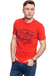 MĘSKI T-SHIRT MUSTANG ALEX C EMBRO AW 1008954 7179. T-shirty męskie Mustang, m, bez wzorów, bez kołnierzyka, bez ramiączek. W wyprzedaży za 39.99 zł.