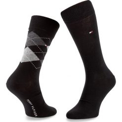Zestaw 2 par wysokich skarpet męskich TOMMY HILFIGER - 391156 r.43/46 Black 200. Czarne skarpety męskie Tommy Hilfiger, bez wzorów, z bawełny. Za 47.90 zł.