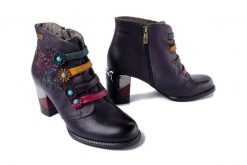 LAURA VITA 006340 Maevao 12 violet, Botki damskie. Fioletowe botki damskie Laura Vita, na zimę, bez wzorów, z polaru, bez obcasa, na obcasie, bez zapięcia. Za 524.90 zł.
