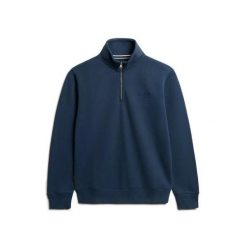 Bluza Superdry Essential Logo Henley. Niebieskie bluzy męskie Superdry, m, bez wzorów, bez ramiączek, bez kaptura. Za 301.80 zł.