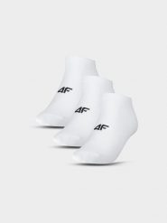 4F Skarpety casual przed kostkę (3-pack) damskie - białe 39-42. Białe skarpetki damskie 4F, bez wzorów, z bawełny. Za 44.99 zł.
