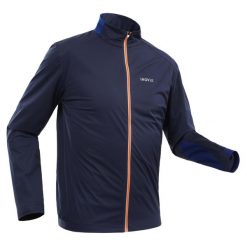 Bluza narciarska XC S SOFT 500 męska. Niebieskie bluzy męskie INOVIK, na zimę, m, bez wzorów, z elastanu, sportowe, bez ramiączek, bez kaptura. W wyprzedaży za 119.99 zł.