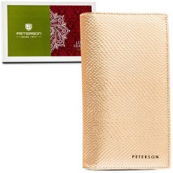 Portfel damski Peterson PTN 421431-DSL złoty. Żółte portfele damskie Peterson, ze skóry. Za 115.99 zł.
