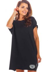 Luźna bawełniana mini sukienka oversize na lato czarna. Czarne sukienki damskie Infinite You, na co dzień, na lato, m, bez wzorów, z bawełny, sportowe, bez kołnierzyka, bez ramiączek, mini, oversize. Za 199.00 zł.