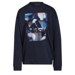 Bluza damska adidas U4U Soft Knit Swe. Niebieskie bluzy damskie Adidas, xs, bez wzorów, sportowe, bez ramiączek, bez kaptura. Za 89.09 zł.