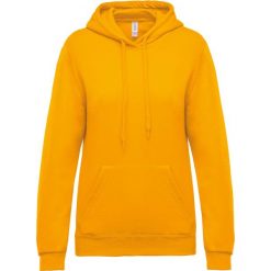 Damska bluza z kapturem Kariban. Niebieskie bluzy damskie KARIBAN, l, bez wzorów, z bawełny, eleganckie, bez ramiączek, z kapturem. Za 162.50 zł.
