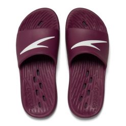 Klapki basenowe damskie Speedo Slides One Piece Af. Czerwone klapki damskie Speedo, bez wzorów, sportowe, bez obcasa, bez zapięcia. Za 144.69 zł.