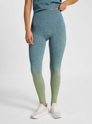Damskie legginsy bezszwowe Hummel Gradient. Niebieskie legginsy damskie Hummel, bez wzorów, z materiału. Za 222.00 zł.