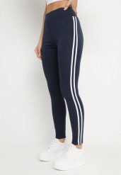 Granatowe Legginsy z Ozdobnymi Lampasami Janiaima. Niebieskie legginsy damskie Born2be, bez wzorów, z jeansu. Za 29.99 zł.