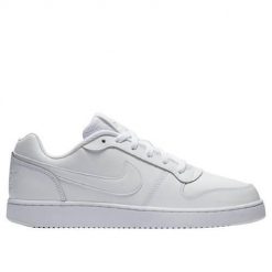 Buty do chodzenia męskie Nike Ebernon Low. Białe buty sportowe męskie Nike, bez wzorów, z materiału, bez zapięcia, trekkingowe. Za 261.00 zł.