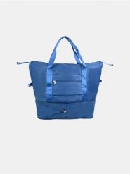 Składana torba podróżna z kieszeniami - niebieski. Niebieskie torby podróżne damskie Sinsay, bez wzorów. Za 32.99 zł.