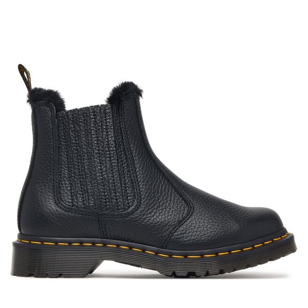 Sztyblety Dr. Martens. Czarne botki damskie Dr. Martens, bez wzorów, bez obcasa, na płaskiej podeszwie, bez zapięcia. Za 989.99 zł.