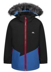Trespass Deen - Męska kurtka przeciwdeszczowa czarna. Czarne kurtki sportowe męskie Trespass, m, bez wzorów, z futra, bez kaptura, narciarskie. Za 299.99 zł.