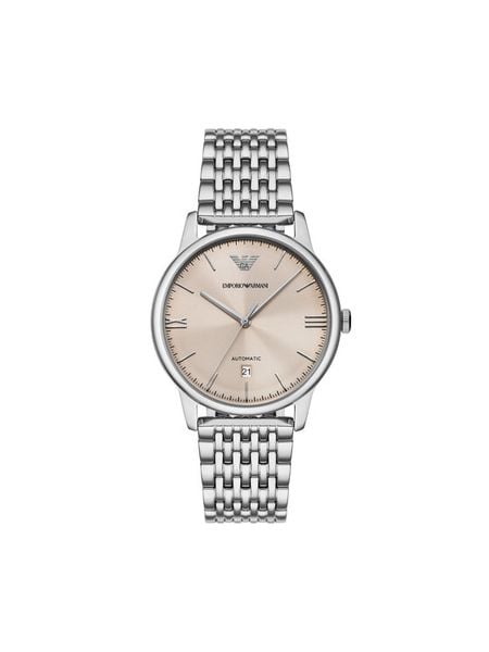 Emporio Armani Zegarek Mesh Automatic AR60082 Srebrny. Szare, analogowe zegarki męskie Emporio Armani, bez wzorów, z meshu, srebrne. Za 1,899.00 zł.