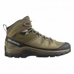 Buty trekkingowe męskie Salomon Quest Rove Gtx. Zielone buty zimowe męskie Salomon, bez wzorów, z materiału, za kostkę, bez obcasa, bez zapięcia. Za 659.99 zł.