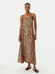 LOLA CASADEMUNT Sukienka letnia LS2616004 Beżowy Relaxed Fit. Brązowe sukienki damskie LOLA CASADEMUNT, na co dzień, na lato, m, bez wzorów, z wiskozy, bez kołnierzyka, bez ramiączek, proste. Za 459.99 zł.