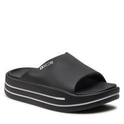 Klapki Big Star Shoes. Czarne klapki damskie BIG STAR SHOES, bez wzorów, retro, bez obcasa, bez zapięcia. Za 69.99 zł.