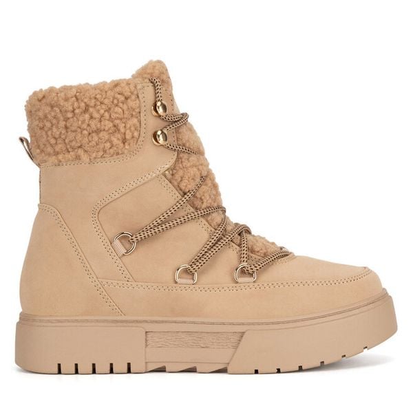 Trzewiki Jenny Fairy. Brązowe botki damskie Jenny Fairy, bez wzorów, bez obcasa, na płaskiej podeszwie, bez zapięcia. Za 129.99 zł.