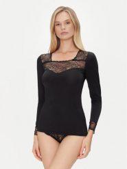 Ysabel Mora Koszulka piżamowa 19049 Czarny Slim Fit. Czarne koszule nocne damskie ysabel mora, bez wzorów, z syntetyku, bez ramiączek. Za 79.99 zł.
