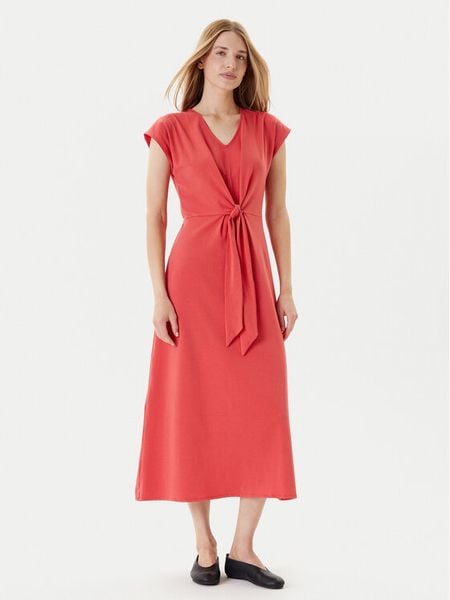 United Colors Of Benetton Sukienka letnia 3FJHDV01T Różowy Regular Fit. Czerwone sukienki damskie United Colors Of Benetton, na lato, m, bez wzorów, z bawełny, bez kołnierzyka, bez ramiączek. Za 139.99 zł.