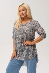 Asymetryczna tunika damska Luma z wydłużonym tyłem i dekoltem V PLUS SIZE XXL OVERSIZE WIOSNA LATO. Tuniki damskie Moda Size Plus Iwanek, plus size, bez wzorów, ze lnu, biznesowe, plus size, bez ramiączek. Za 199.90 zł.