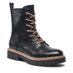 Trzewiki Jenny Fairy. Czarne botki damskie Jenny Fairy, bez wzorów, bez obcasa, na płaskiej podeszwie, bez zapięcia. Za 129.99 zł.