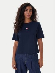 Tommy Jeans T-Shirt Badge DW0DW22202 Granatowy Boxy Fit. Niebieskie t-shirty damskie Tommy Jeans, s, bez wzorów, z bawełny, bez kołnierzyka, bez ramiączek. Za 169.99 zł.