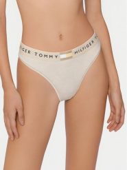 Tommy Hilfiger Stringi UW0UW06039 Beżowy. Brązowe majtki damskie Tommy Hilfiger, z bawełny. Za 89.99 zł.