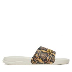 Klapki Puma. Brązowe klapki damskie Puma, bez wzorów, bez obcasa, bez zapięcia. Za 99.99 zł.