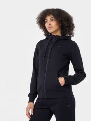 4F Bluza dresowa rozpinana z kapturem damska XS. Niebieskie bluzy damskie 4F, xs, bez wzorów, z dresówki, bez ramiączek, z kapturem. W wyprzedaży za 79.99 zł.