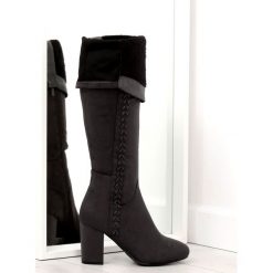 Kozaki na obcasie szare BH133-HB Grey. Szare kozaki damskie ButyModne, z aplikacjami, z futra, bez obcasa, na obcasie, bez zapięcia. W wyprzedaży za 139.00 zł.