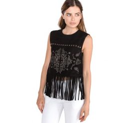 TWINSET Top Czarny. Czarne topy damskie Twinset, xs, z aplikacjami, z materiału, bez kołnierzyka, bez ramiączek. Za 1,432.95 zł.