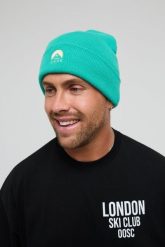 Klasyczna czapka beanie - Aqua. Niebieskie czapki damskie OOSC, bez wzorów, z materiału, klasyczne. Za 122.99 zł.