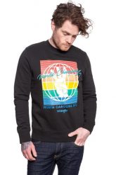 BLUZA WRANGLER GLOBE SWEAT FADED BLACK W6C5HXXV6 112130708. Czarne bluzy męskie Wrangler, l, bez wzorów, bez ramiączek, bez kaptura. W wyprzedaży za 79.99 zł.